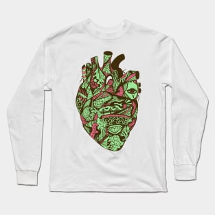 Pink Mint Transparent Heart Long Sleeve T-Shirt